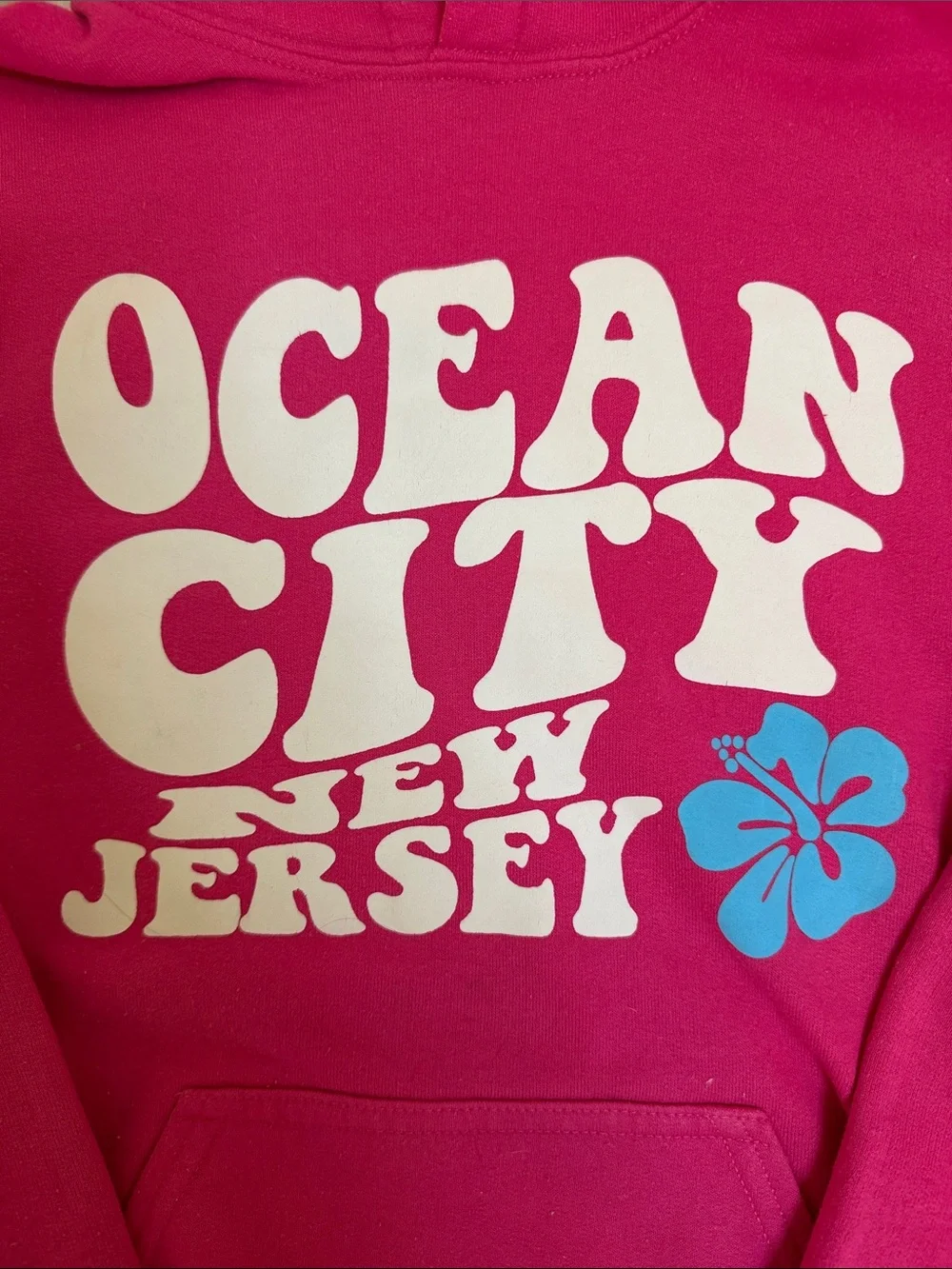 Ocean City New Jersey Kids Pink Hoodie Sweatshirtsz LRG